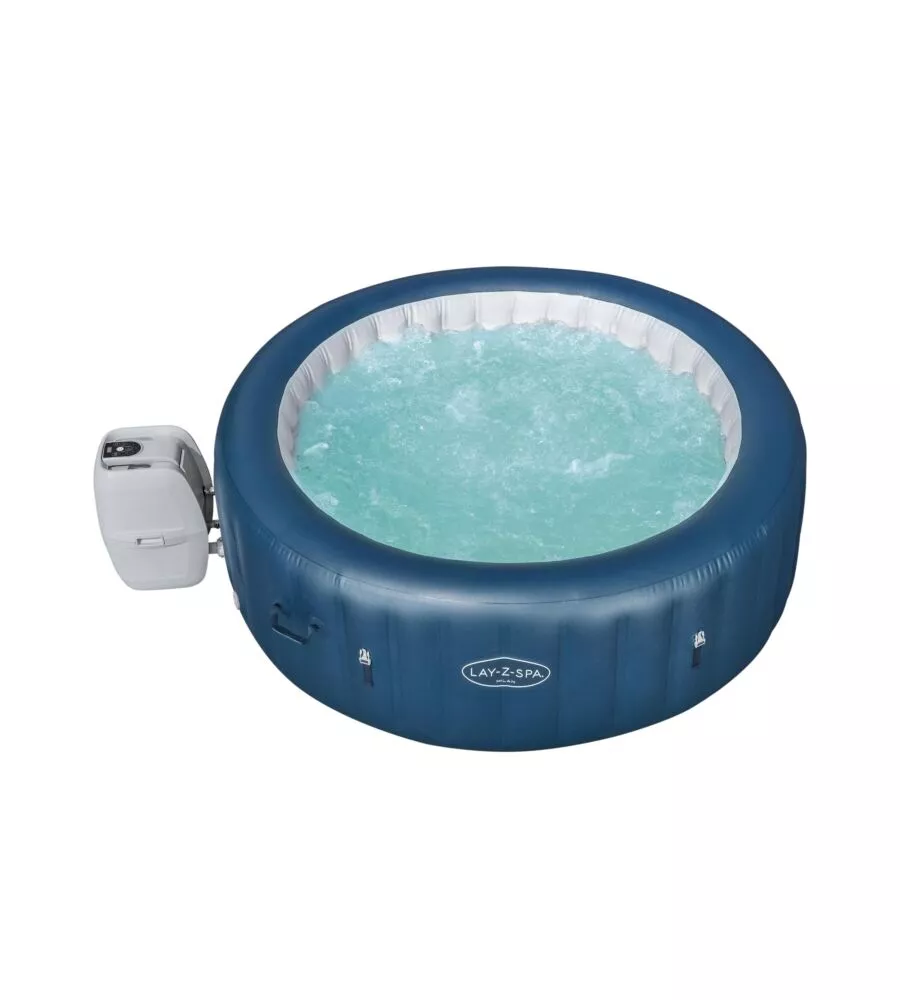 PISCINA IDROMASSAGGIO GONFIABILE BESTWAY "LAY-Z-SPA MILAN SMART AIRJET PLUS" CON CARTUCCIA, COPERTURA E CHEMCONNECT 6 PERSONE 196X196X71 CM - COD. 60029