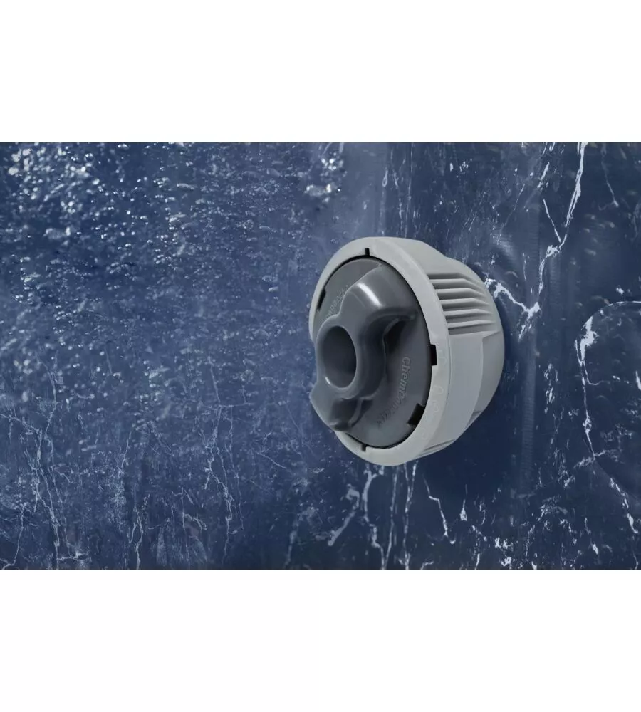 PISCINA IDROMASSAGGIO GONFIABILE BESTWAY "LAY-Z-SPA TORONTO" CON CARTUCCIA, CHEMCONNECT, COPERTURA, 5 POGGIATESTA EFFETTO LEGNO 7 POSTI 190X190X70 CM - COD. 6001W