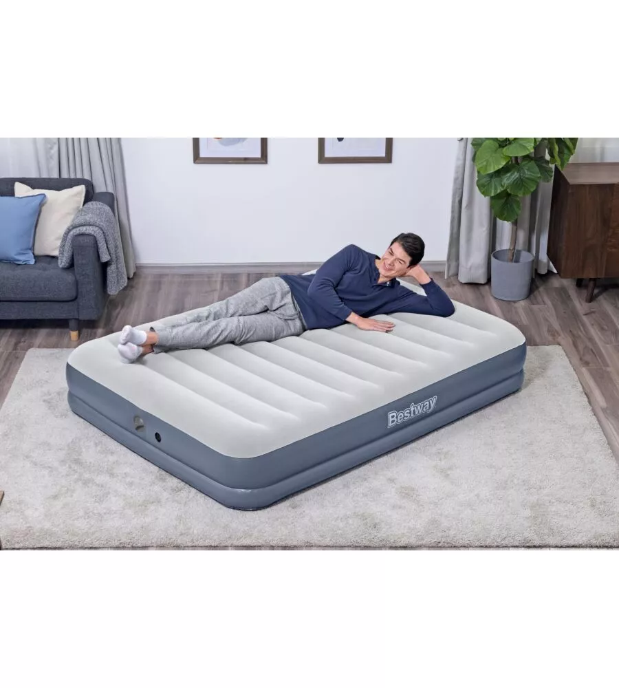 MATERASSO MATRIMONIALE GONFIABILE BESTWAY "TRITECH AIR" CON POMPA INTEGRATA 203X152X36 CM - COD. 6716T-7