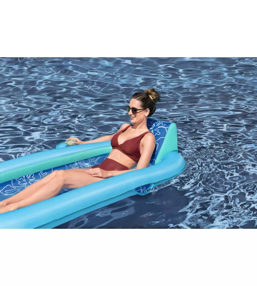 MATERASSINO GONFIABILE BESTWAY "FLEX 'N FOLD RECLINER LOUNGE" BLU 188X98X38 CM - COD. 43733