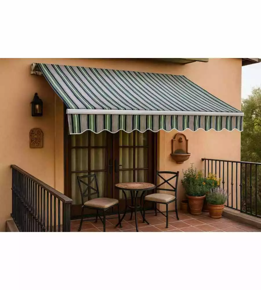 Tenda da sole a barra quadra Essenza fantasia riga verde 250x200 cm