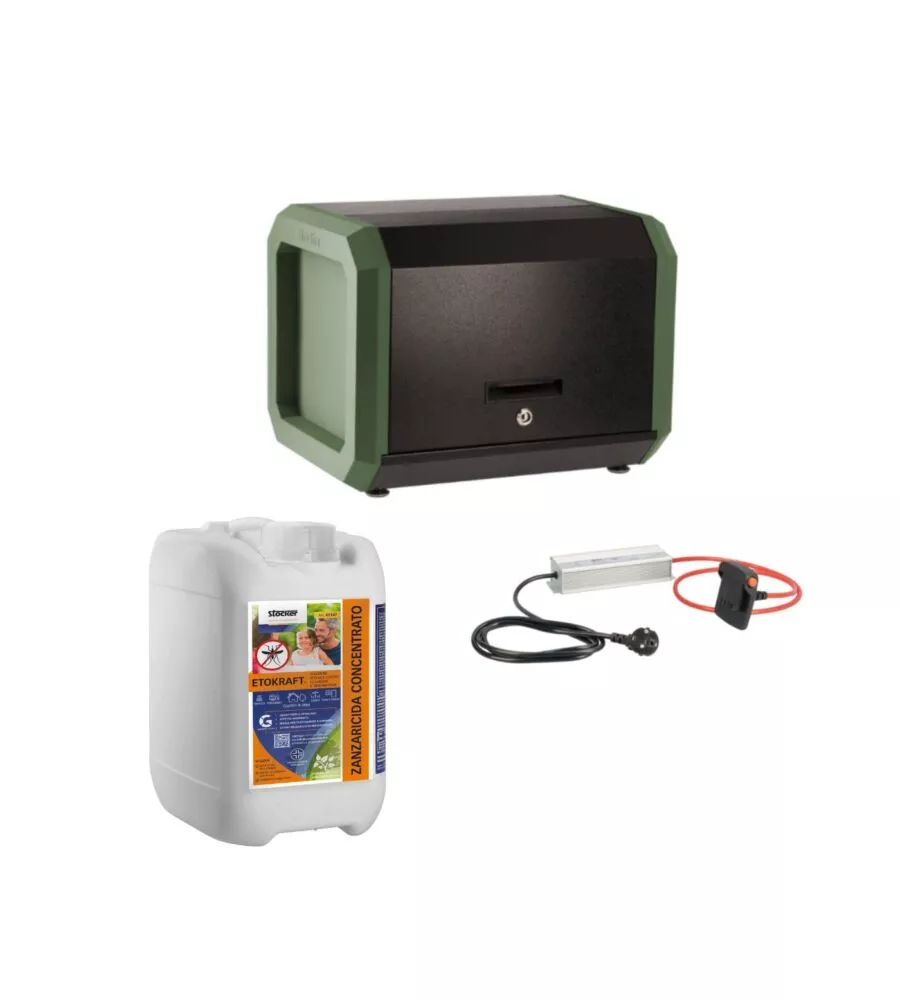 Kit nebulizzatore antizanzare Stocker Geyser "Pro Lite" con repellente "Etokraft" 5lt