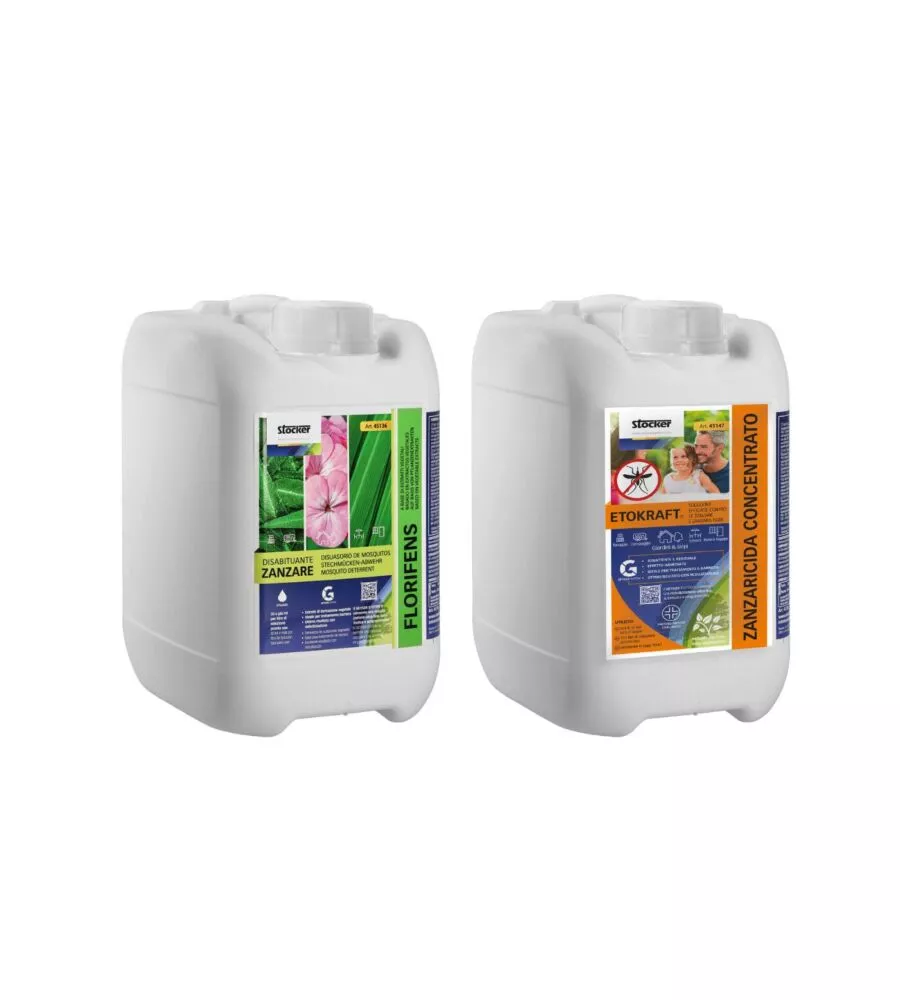 Kit repellente antizanzare Stocker "Florifens" e "Etokraft" 10 litri