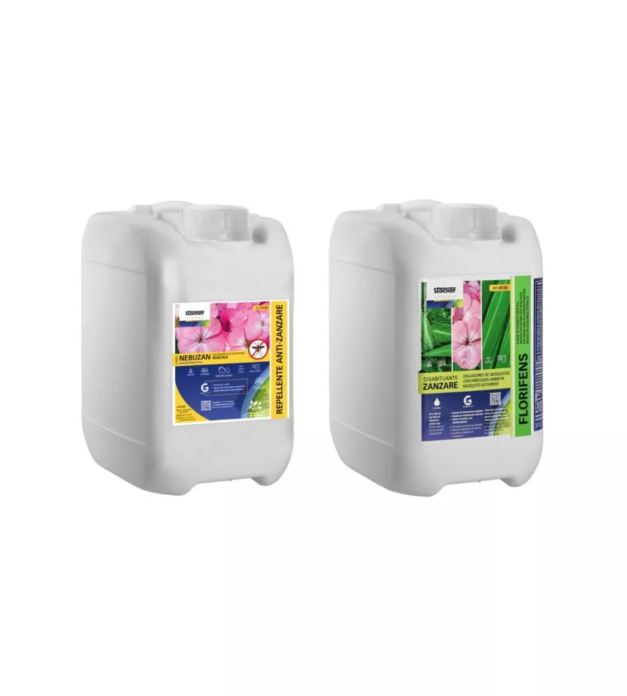Kit repellente antizanzare Stocker "Florifens" e "Nebuzan" 10 litri