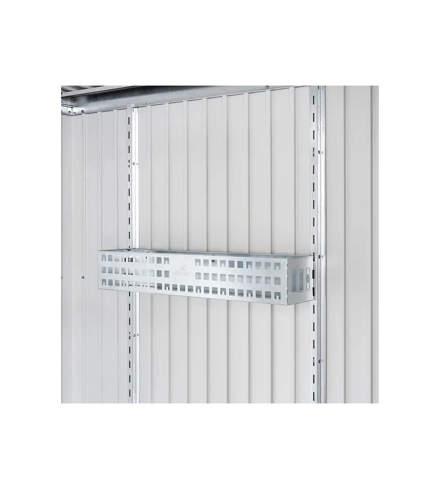 Set  2 pezzi cestino porta oggetti da parete per casetta da giardino Biohort argento metallizzato