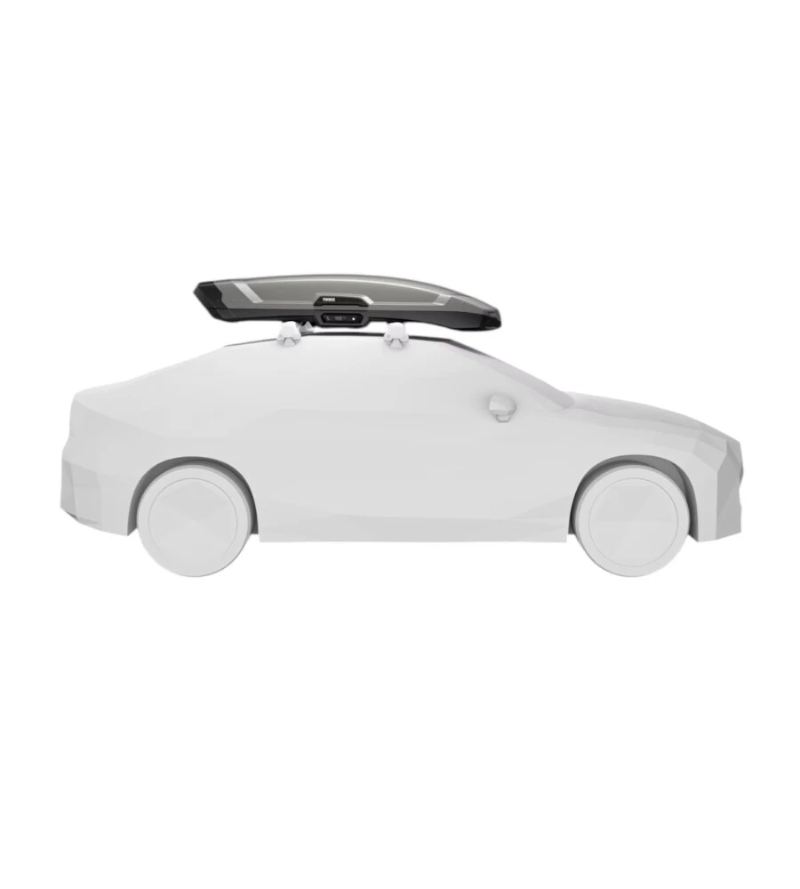 Box baule da tetto per auto Thule "Vector M" grigio 360 lt