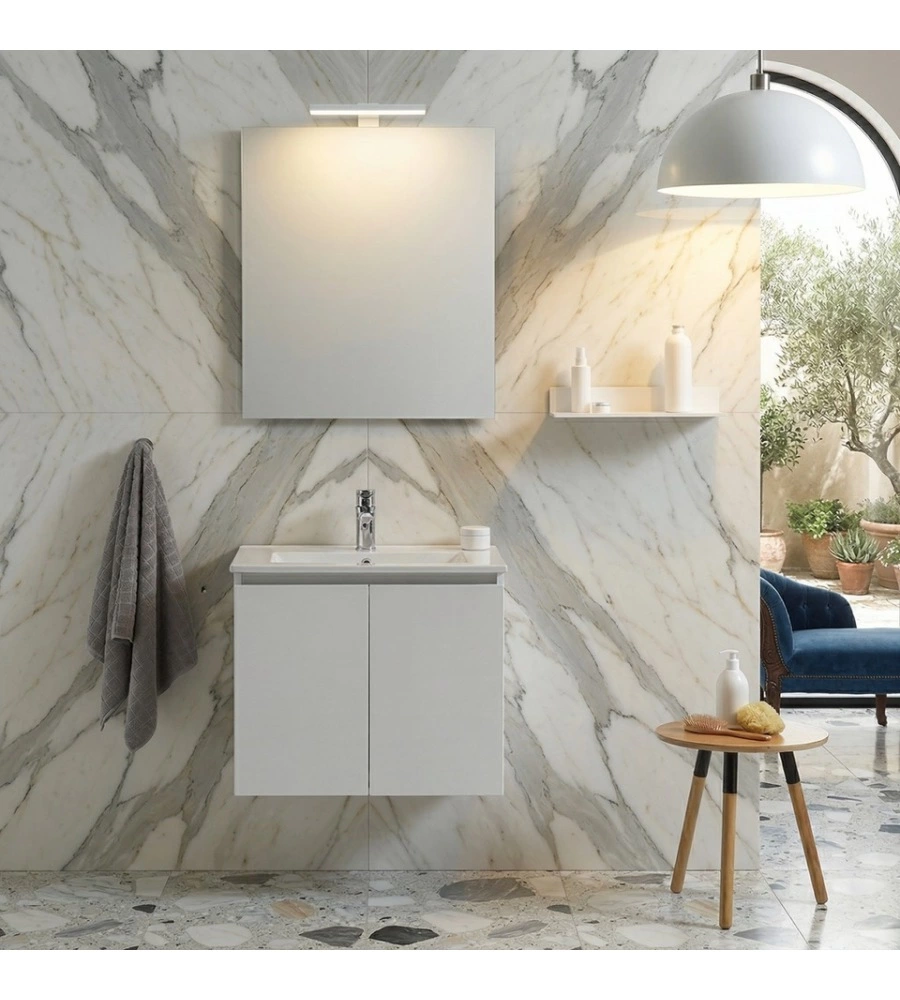 Mobile bagno sospeso "Garda" 2 ante bianco 60x39x53 cm