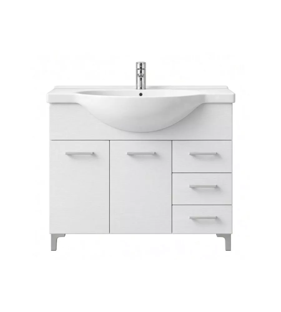 Completo mobile bagno "Gaia 1105" bianco nordico 105x90x50 cm