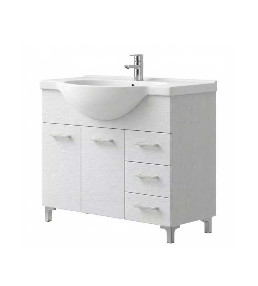 Completo mobile bagno "Gaia 1105" bianco nordico 105x90x50 cm