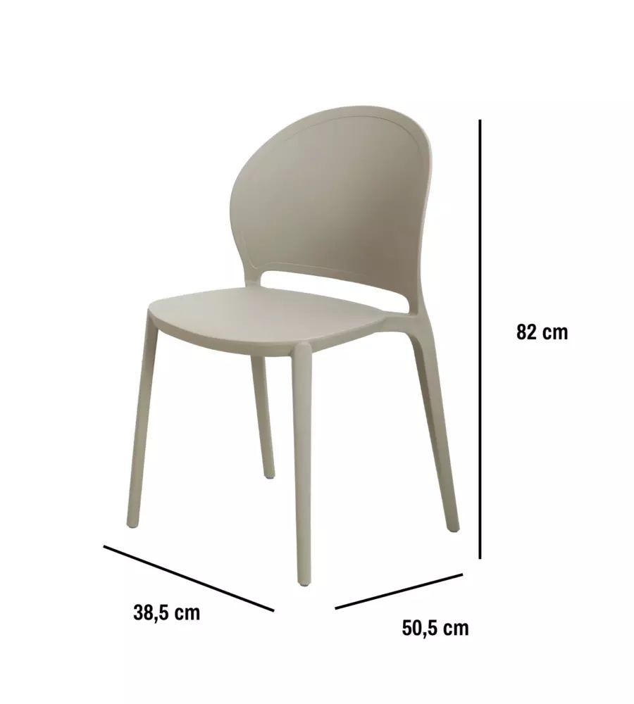 Sedia Bellahome "Sevilla" crema 38,5x50,5x82 cm