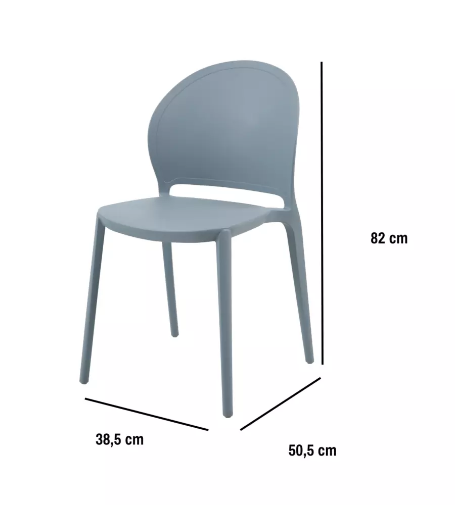 Sedia Bellahome "Sevilla" grigio chiaro 38,5x50,5x82 cm
