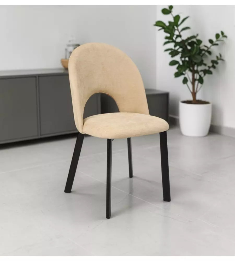 Set pranzo Bellahome "Andalusia" 4 sedie e 1 tavolo effetto legno