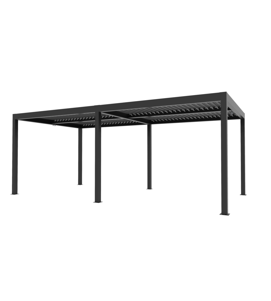 Pergola bioclimatica Verdelook "Atena" in alluminio grigio 3x6 m