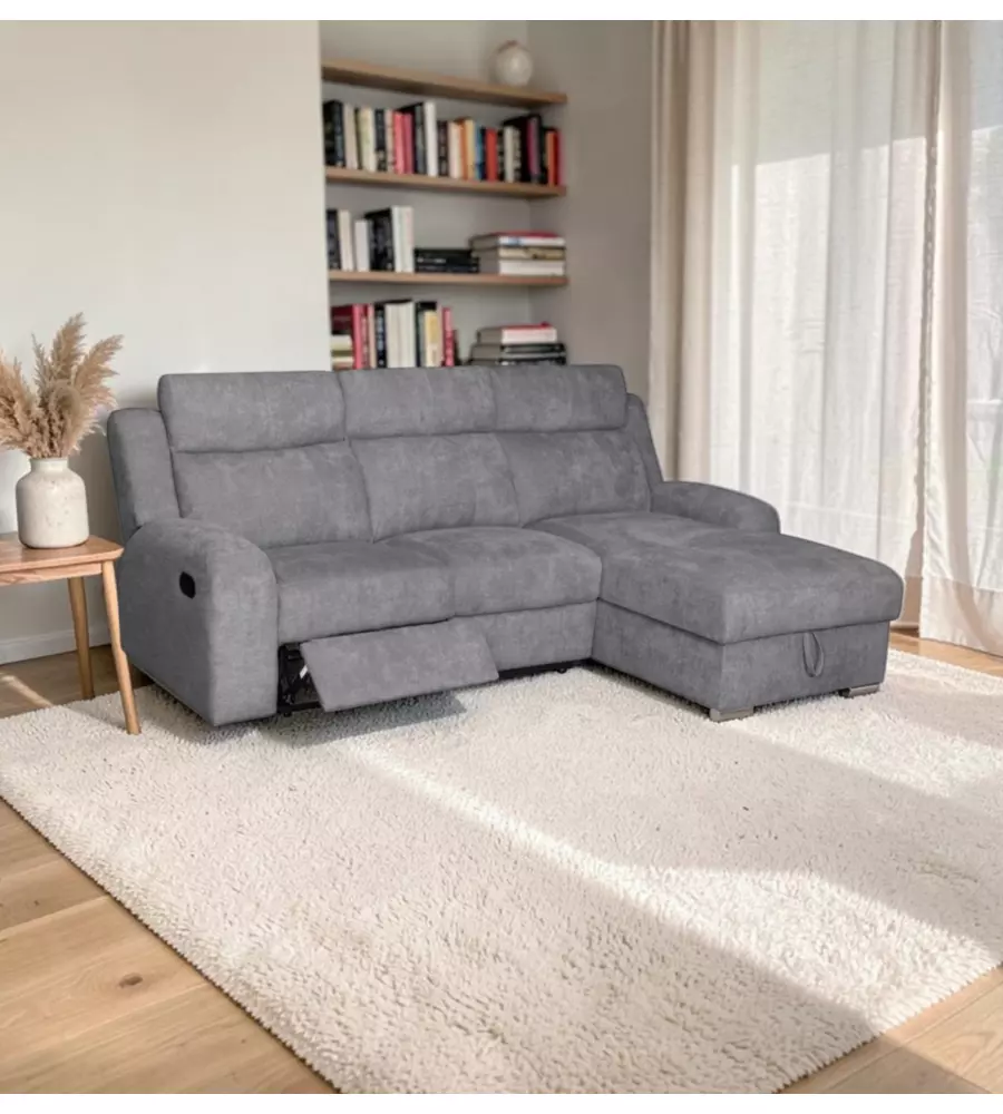 Divano angolare destro Bellahome "Astrid" grigio 247x94/159x104 cm