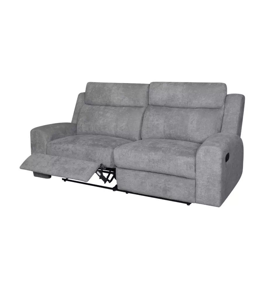 Divano 3 posti Bellahome "Astrid" grigio con recliner 210x94x104 cm