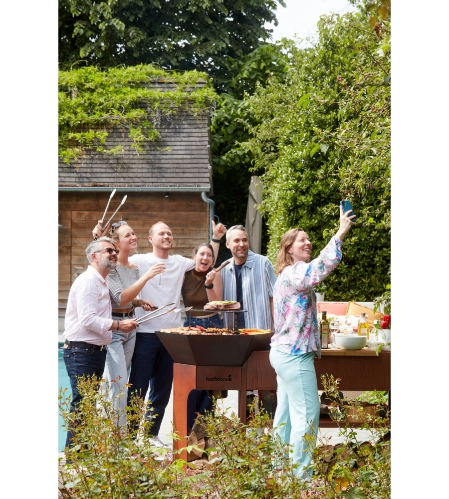 Barbecue a legna Barbecook "Nestor Island" con piano di lavoro 80x90 cm