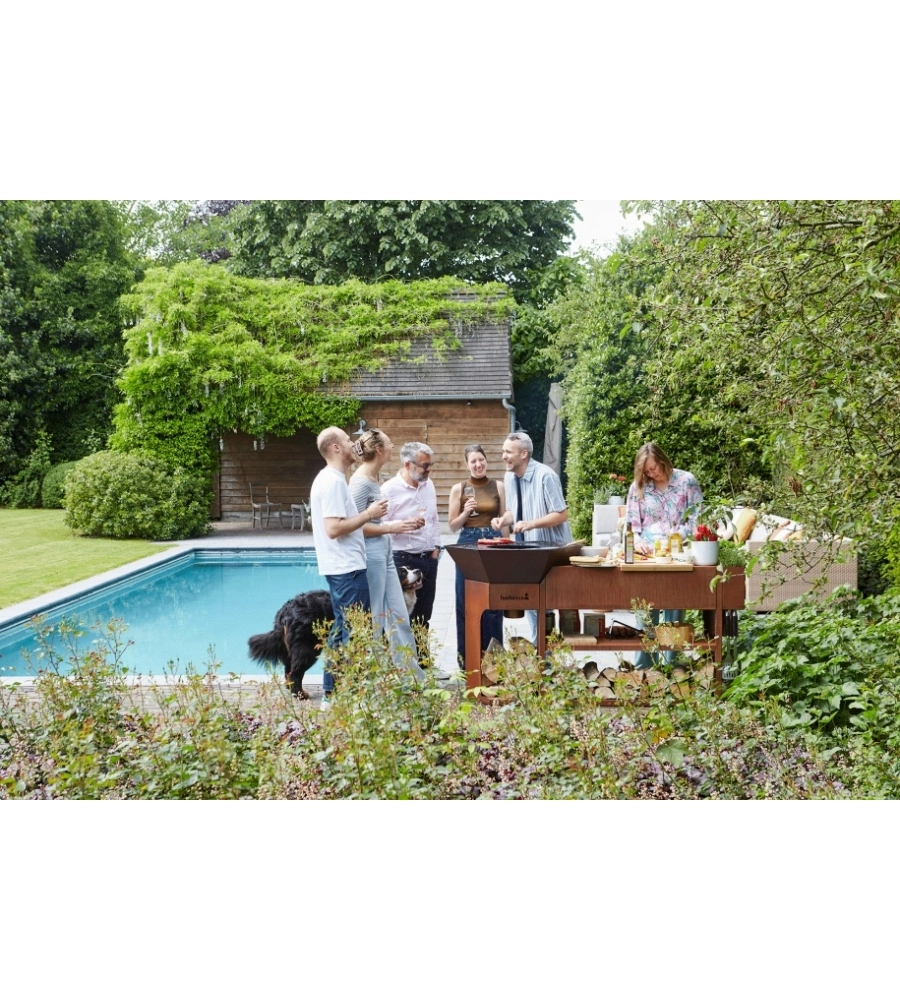 Barbecue a legna Barbecook "Nestor Island" con piano di lavoro 80x90 cm