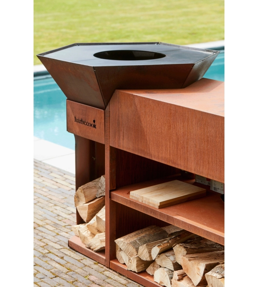 Barbecue a legna Barbecook "Nestor Island" con piano di lavoro 80x90 cm