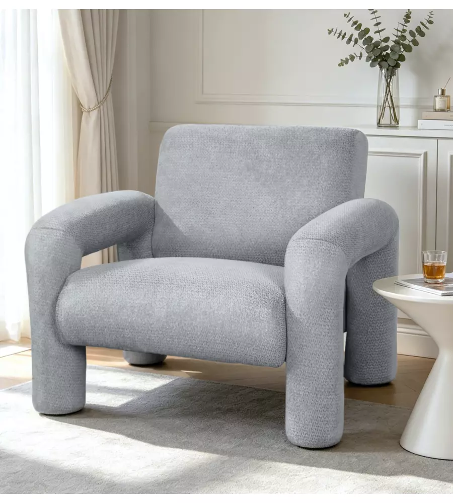 Poltroncina Bellahome "Cleo" grigio 86x79x72 cm