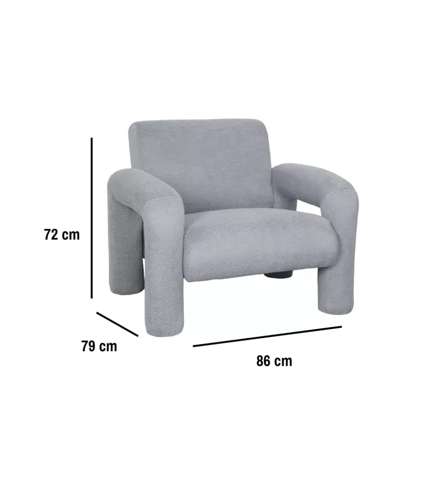 Poltroncina Bellahome "Cleo" grigio 86x79x72 cm