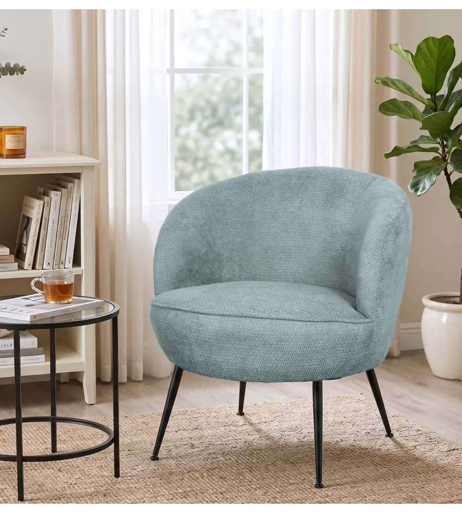 Poltroncina Bellahome "Nora" in velluto salvia 63x69x70 cm