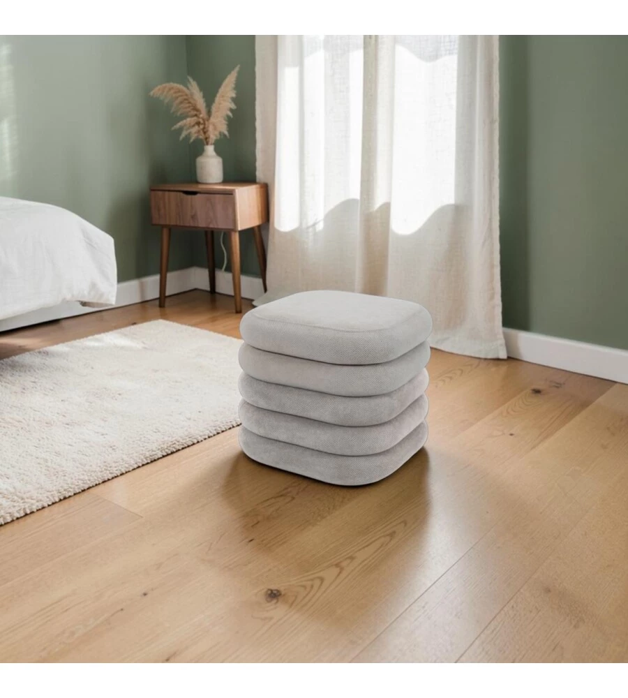 Pouf contenitore ad anelli Bellahome grigio chiaro 44x44x40 cm