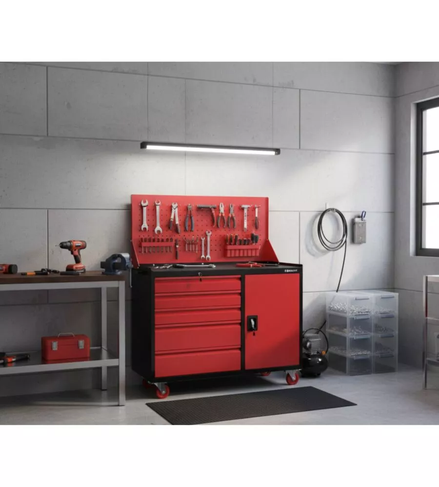 Carrello porta utensili da officina con pannello forato Essenza portata 500 kg 107,5x51,5x84 cm