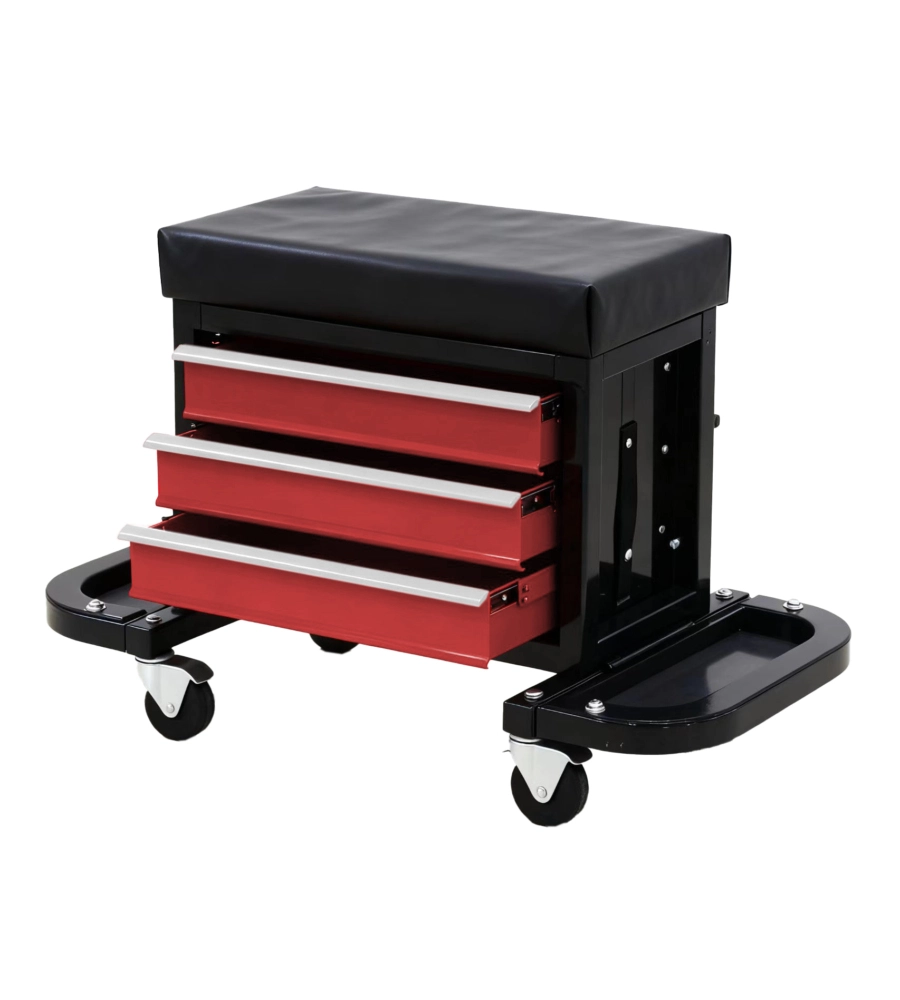 Sgabello da officina con cassetti portautensili Essenza 67,3x35,9x34,9 cm