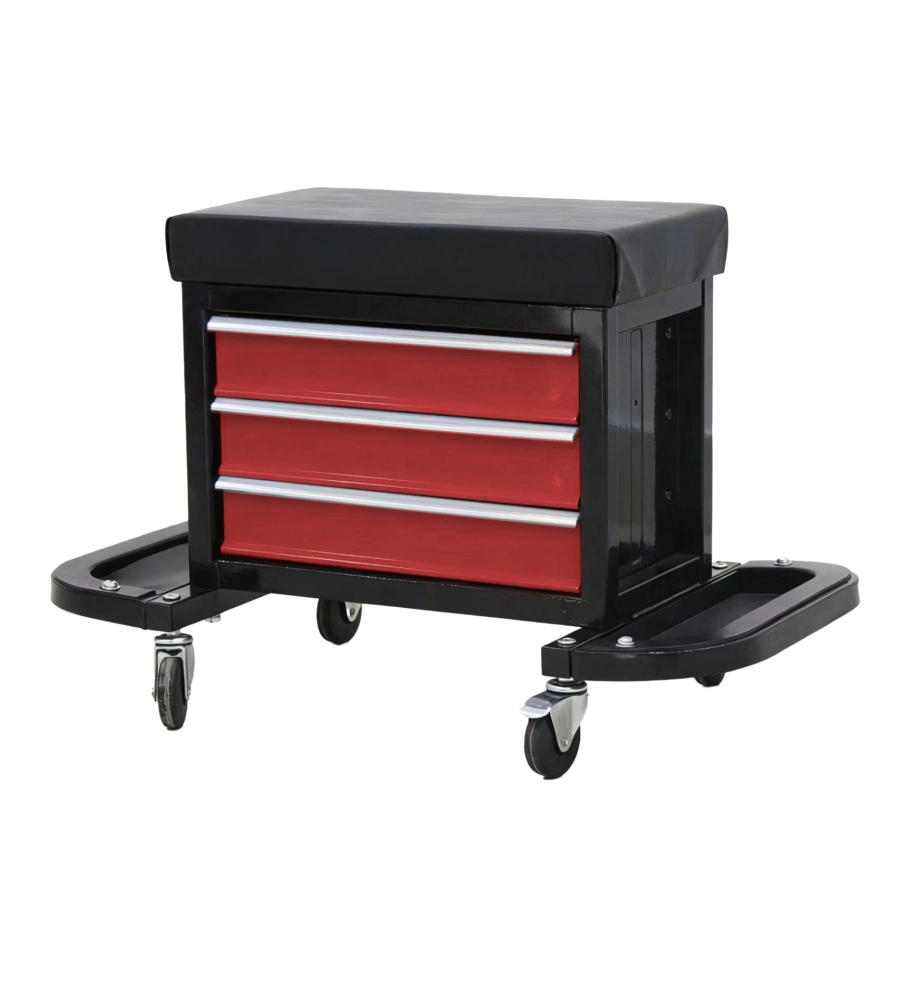 Sgabello da officina con cassetti portautensili Essenza 67,3x35,9x34,9 cm