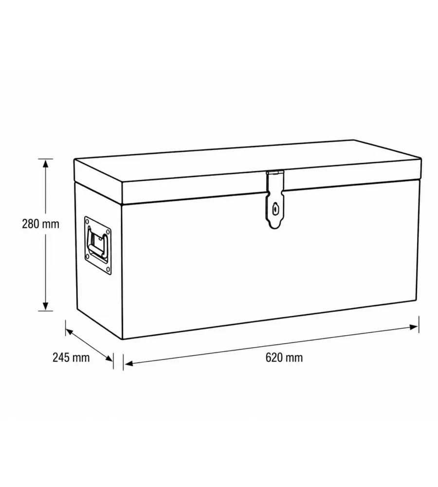 Baule porta attrezzi in acciaio Essenza portata 100 kg 62x24,5x28 cm
