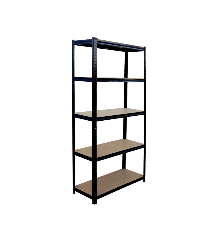 Scaffale 5 ripiani in metallo Essenza nero portata 875 kg 90x40x180 cm