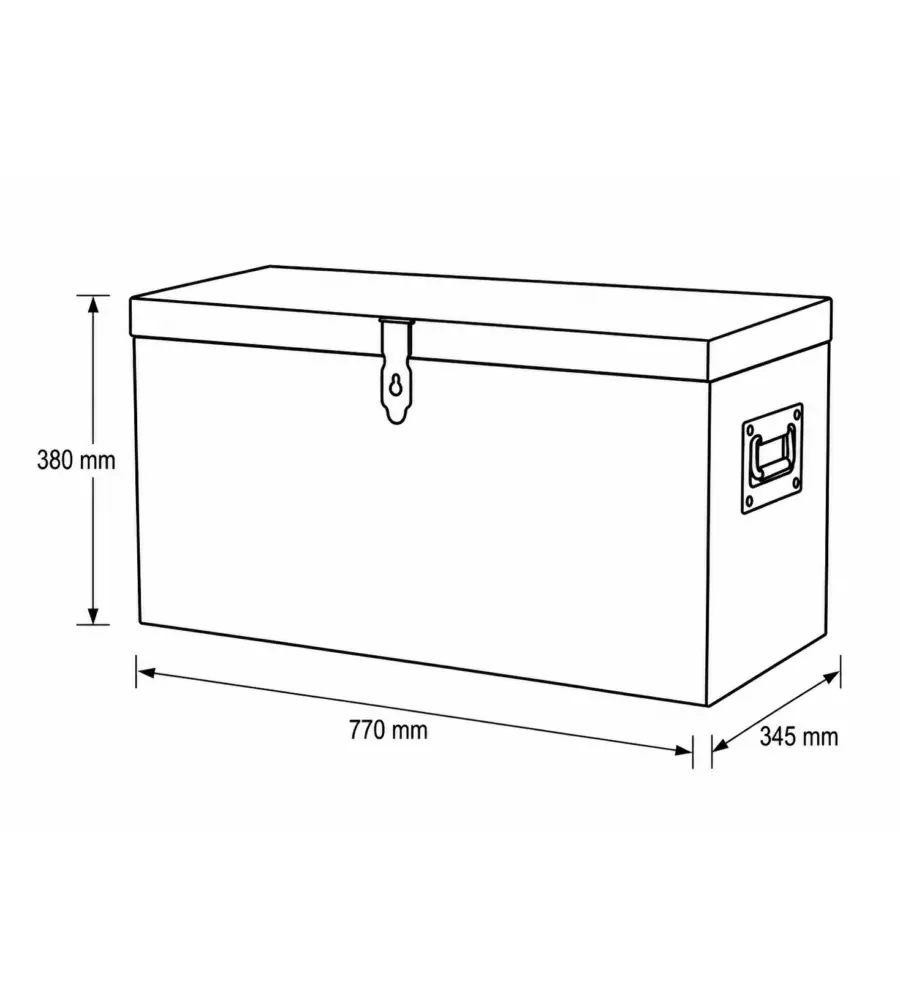 Baule porta attrezzi in acciaio Essenza portata 130 kg 77x34,5x38 cm