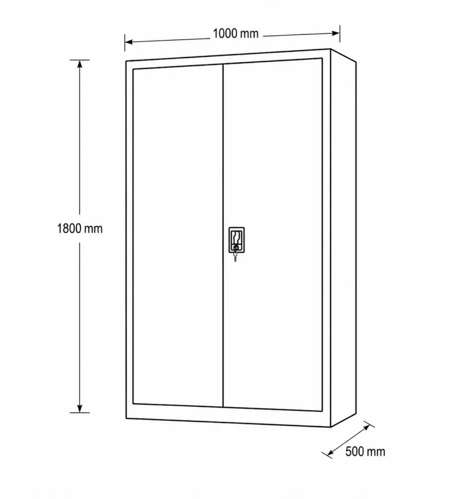 Armadio porta utensili 2 ante Essenza 100x50x180 cm