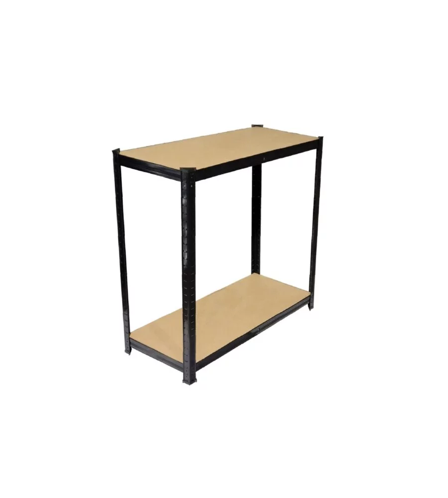 Scaffale 4 ripiani in metallo Essenza nero portata 600 kg 80x40x162 cm