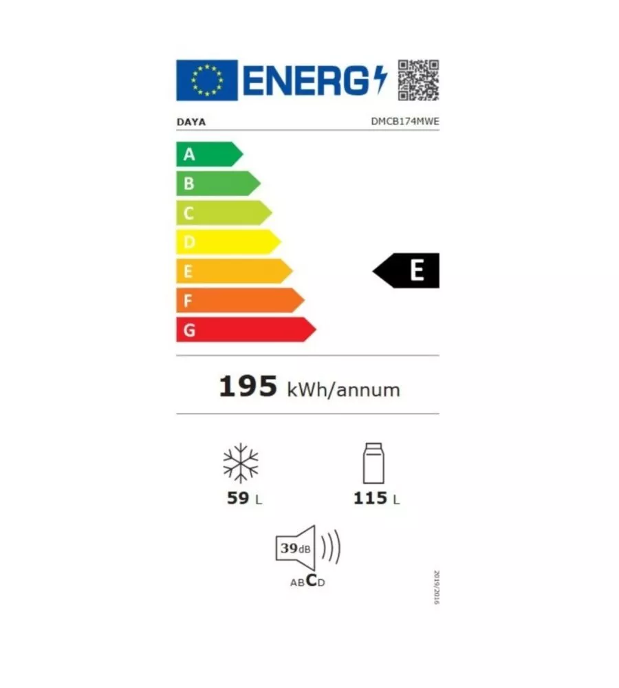 Frigorifero combinato Daya "DMCB174MWE" bianco 174 l 47x51,1x150 cm classe energetica e