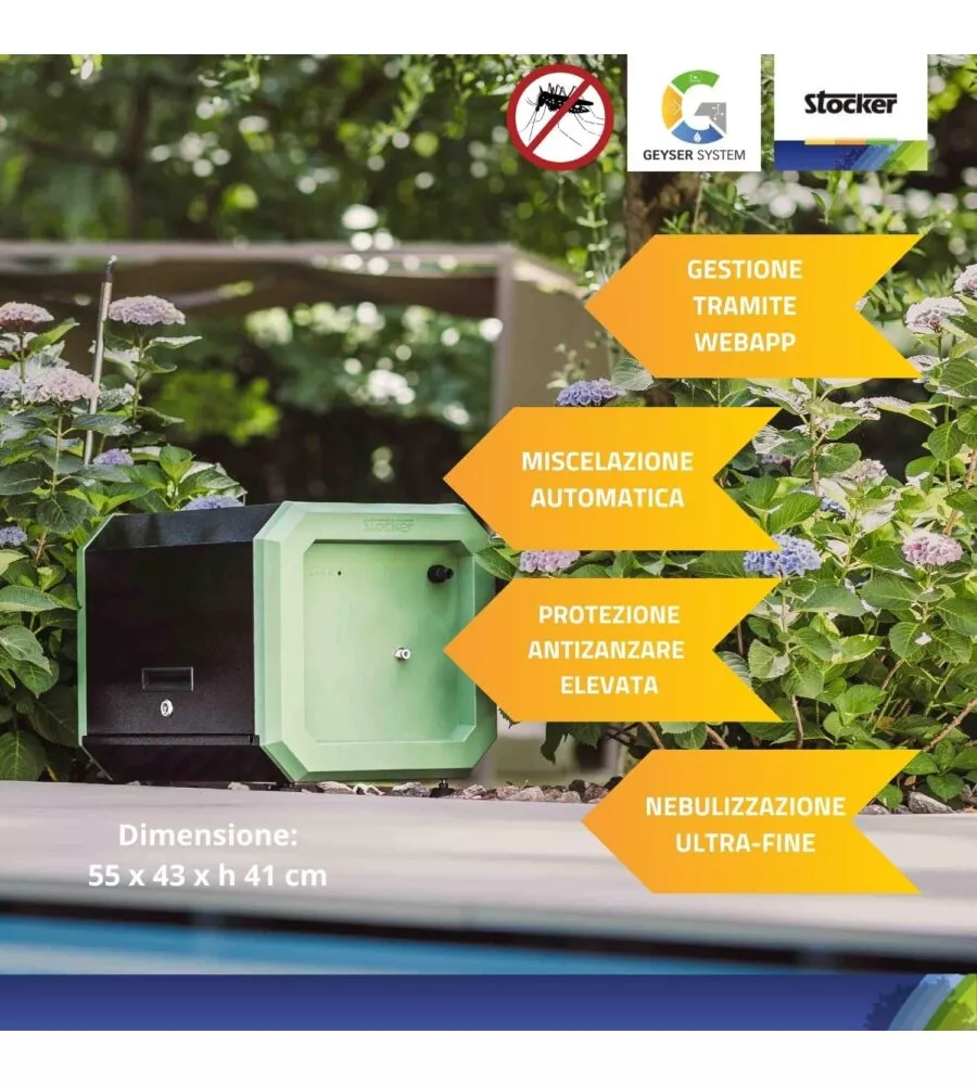 Kit nebulizzatore antizanzare Stocker geyser "Pro" 150 mt