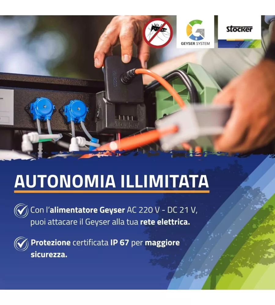 Kit nebulizzatore antizanzare Stocker geyser "Pro" 150 mt