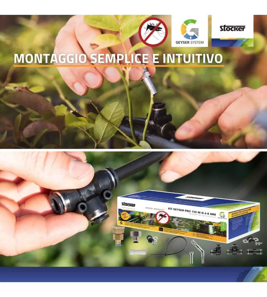 Kit nebulizzatore antizanzare Stocker geyser "Pro" 150 mt