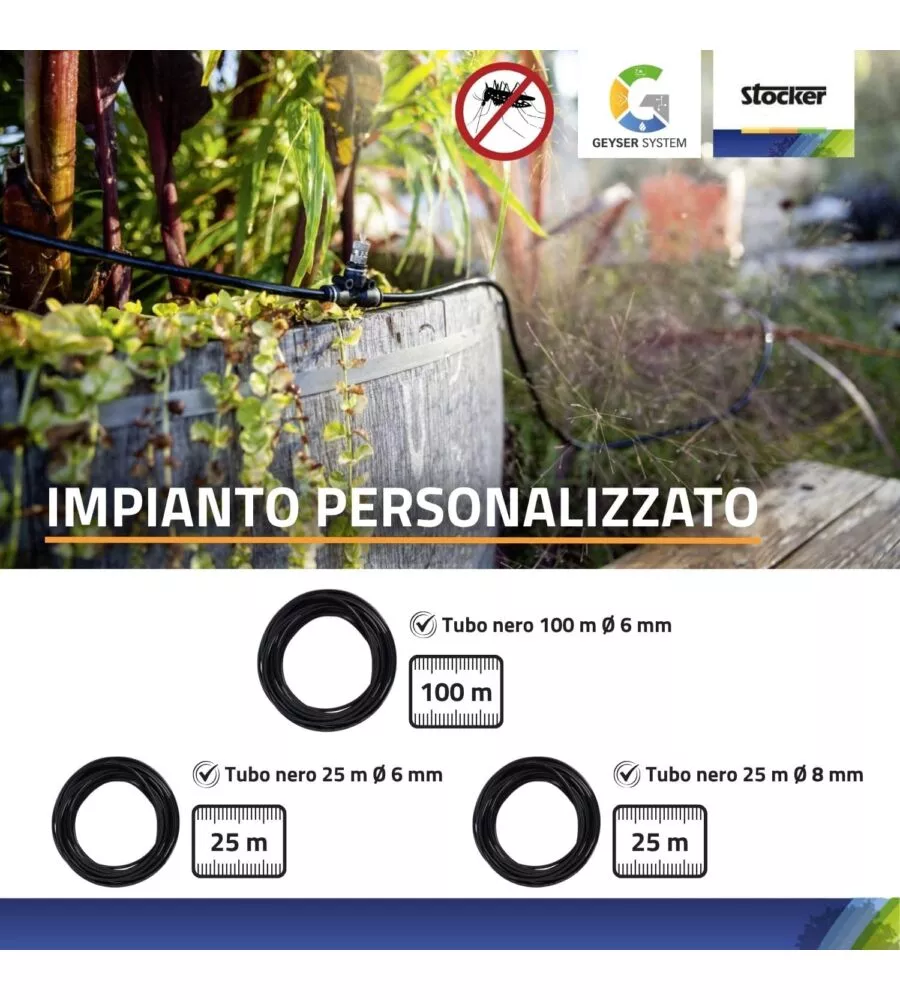 Kit nebulizzatore antizanzare Stocker geyser "Pro" 150 mt