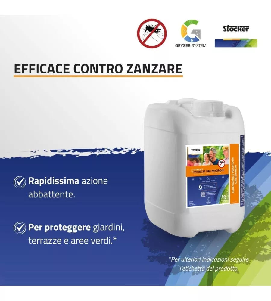 Kit nebulizzatore antizanzare Stocker geyser "Pro" 150 mt