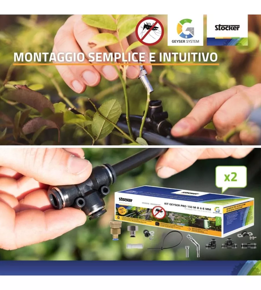 Kit nebulizzatore antizanzare Stocker geyser "Pro Dual" 240 mt