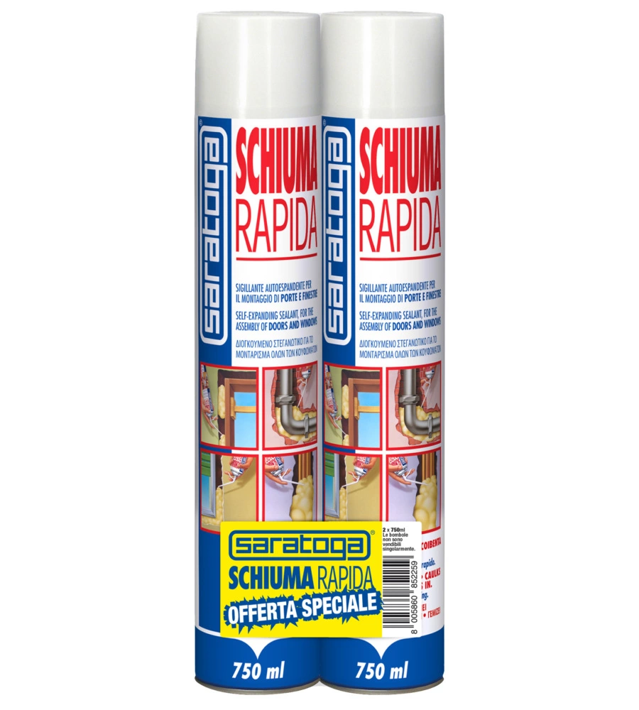 Schiuma rapida Saratoga bipack 750 ml