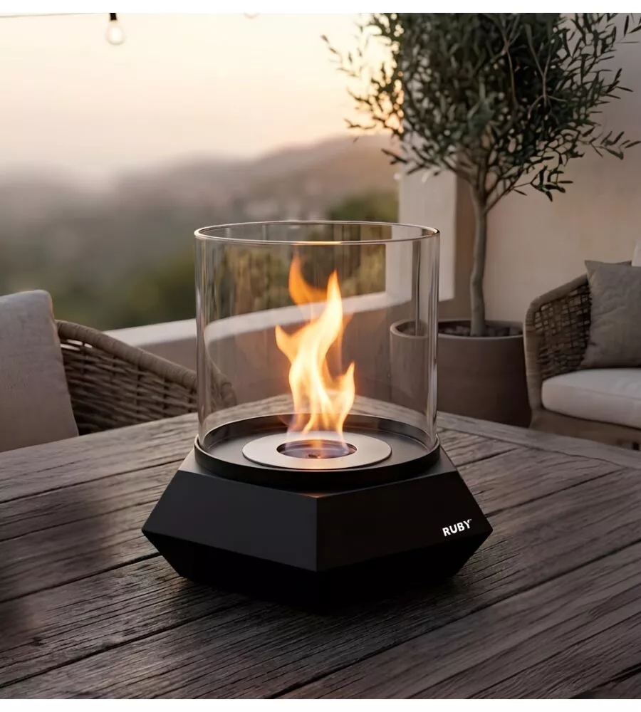 Biocamino da tavolo Tecno Air System "Ruby Circeo" nero 33x33x33,4 cm