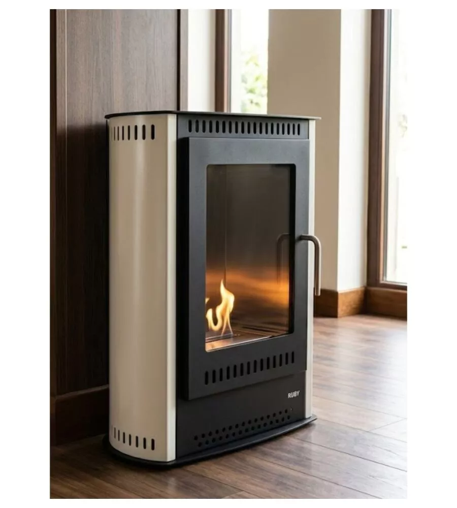 Biostufa Tecno Air System "Ruby Delta" bianco e nero 48x30x61 cm