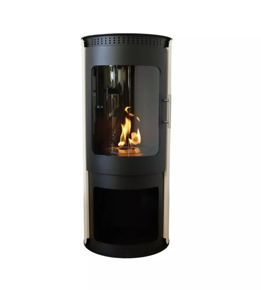 Biostufa Tecno Air System "Ruby Pelmo" bianco e nero 43x43x99 cm