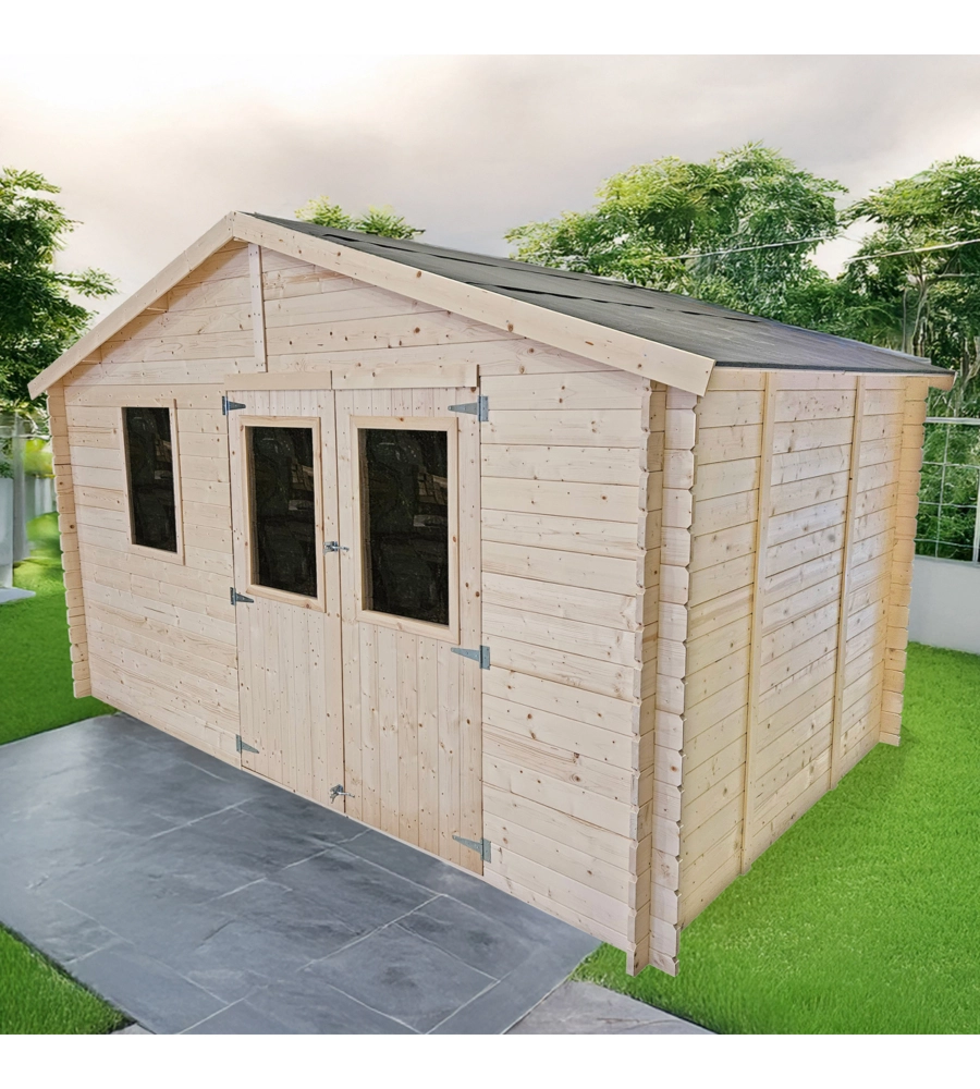 Casetta in legno da giardino Alce "Michelle" in abete 396x249x236 cm