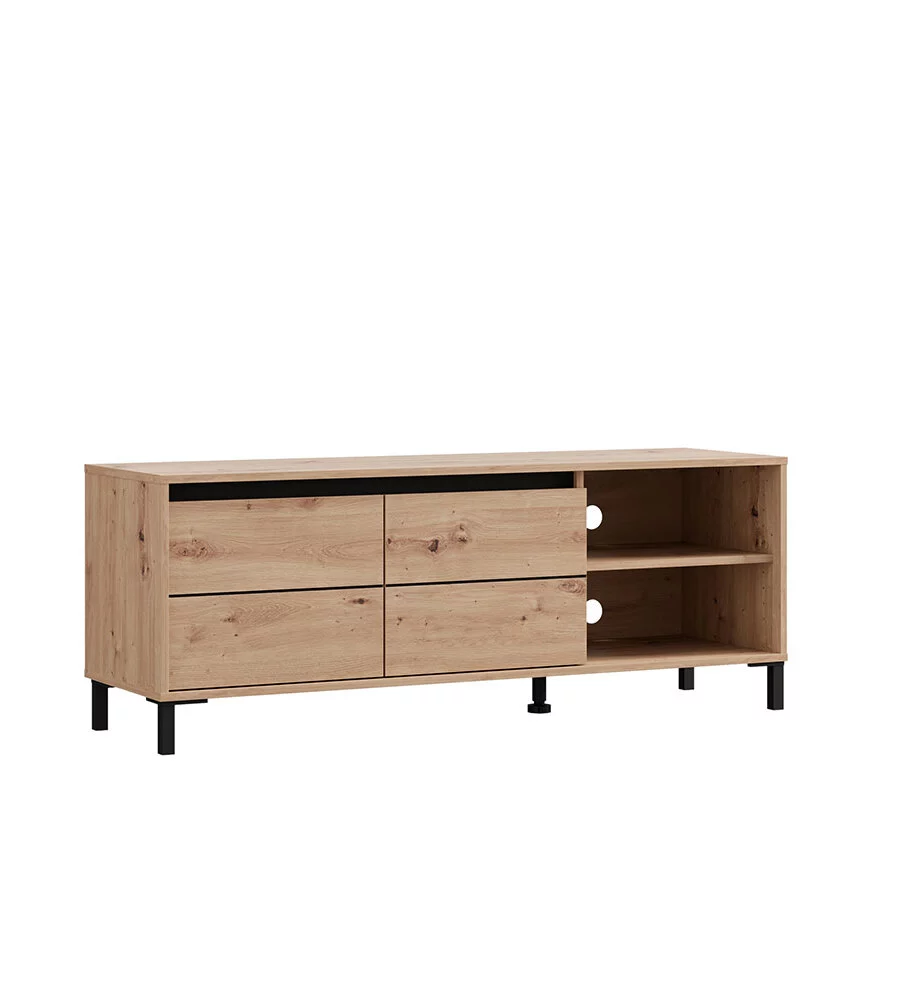Mobile soggiorno porta tv 2 ante BellaHome "Grosseto" quercia 138x40x52 cm