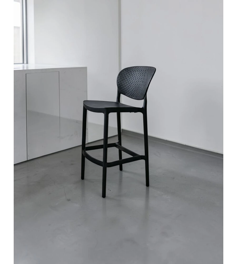 Sgabello da cucina BellaHome "Sevilla" nero 37x48x75x104 cm