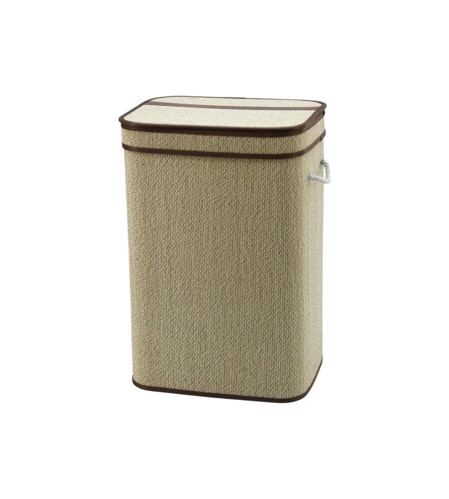 Portabiancheria in bambù beige 40x30x60 cm
