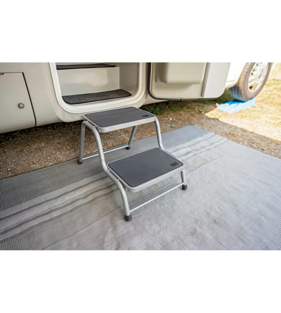 Scaletta doppia per caravan in acciaio Lampa portata 150 kg - cod. 40707